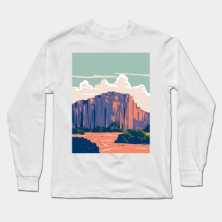 Talampaya National Park in La Rioja Province Argentina WPA Art Deco Poster Long Sleeve T-Shirt